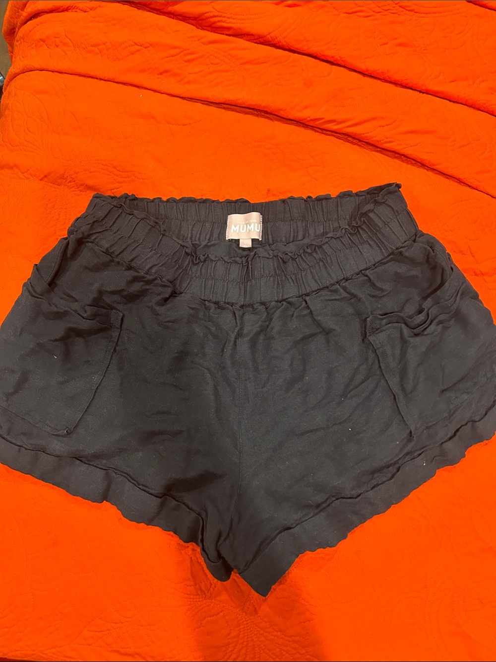 Show Me Your MuMu Disilvio black linen shorts size large